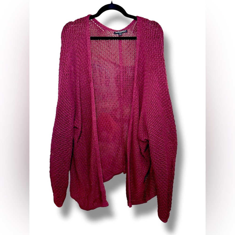 Brandy Melville Sweater Womens One Size Burgundy Cardigan Knit Open Front Ladies